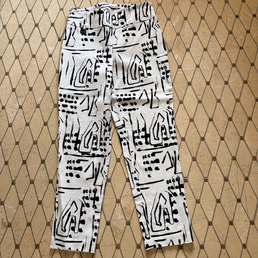 Joseph Ribkoff Abstract Print Capri Pants EUC - Picture 2 of 4